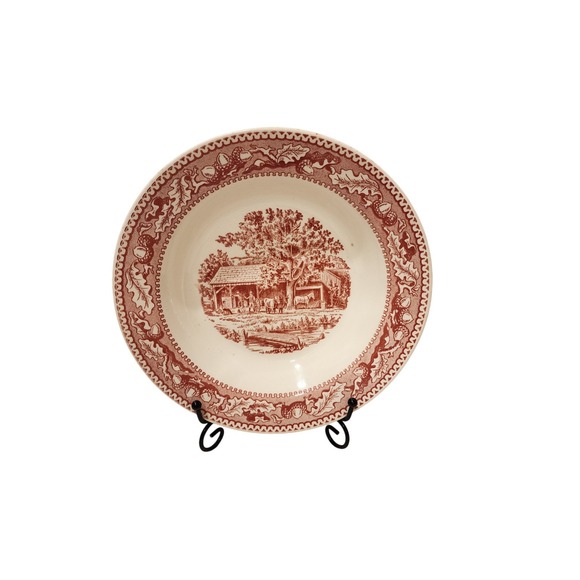 Vintage Royal Memory Lane Tonquin Red Scenic Bowl Set, Countryside, 5 Pcs - Picture 8 of 11